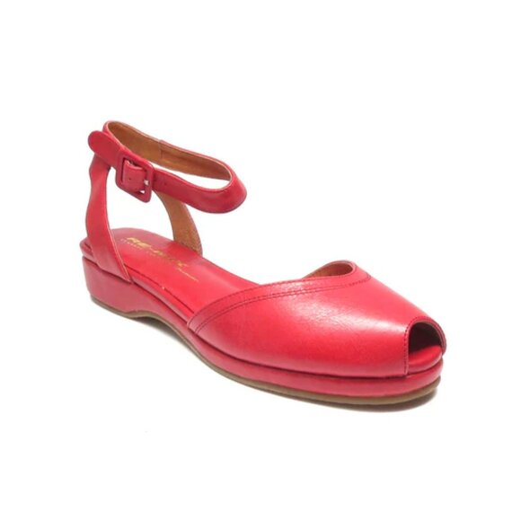 New in Box Remix Vintage COMO Red Leather Anklestrap Sandals sz 10 - Picture 8 of 8
